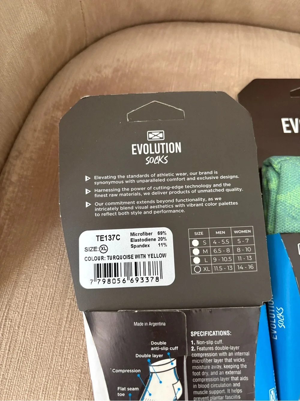 Bundle 3 Evolution Compression Socks Size XL Microfiber Running Double Layer